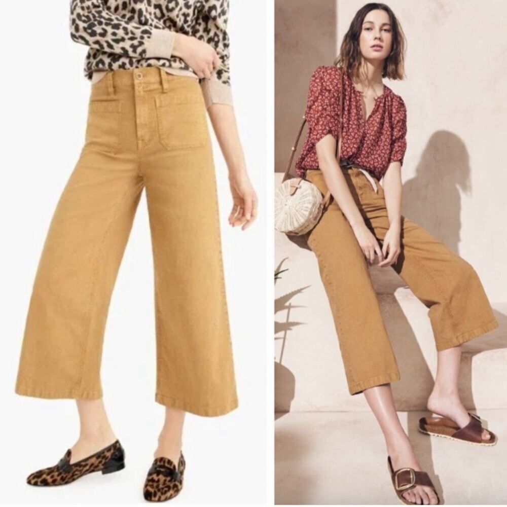 J. Crew Point Sur Washed Wide Leg Crop Pants - Size 26P | EUC